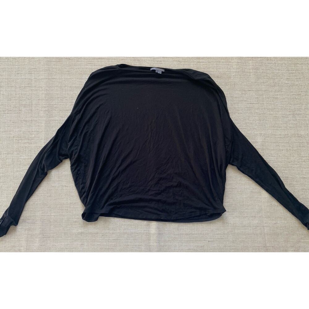 Vince Black Jersey Dolman Jumper Relaxed Fit Size S